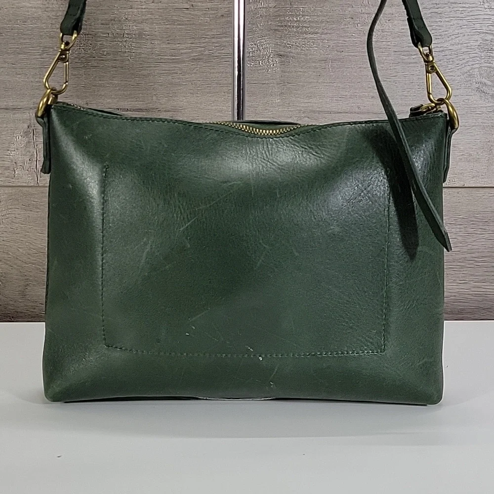 Madewell Dark Green Leather Crossbody Shoulder Bag - Picture 4 of 14
